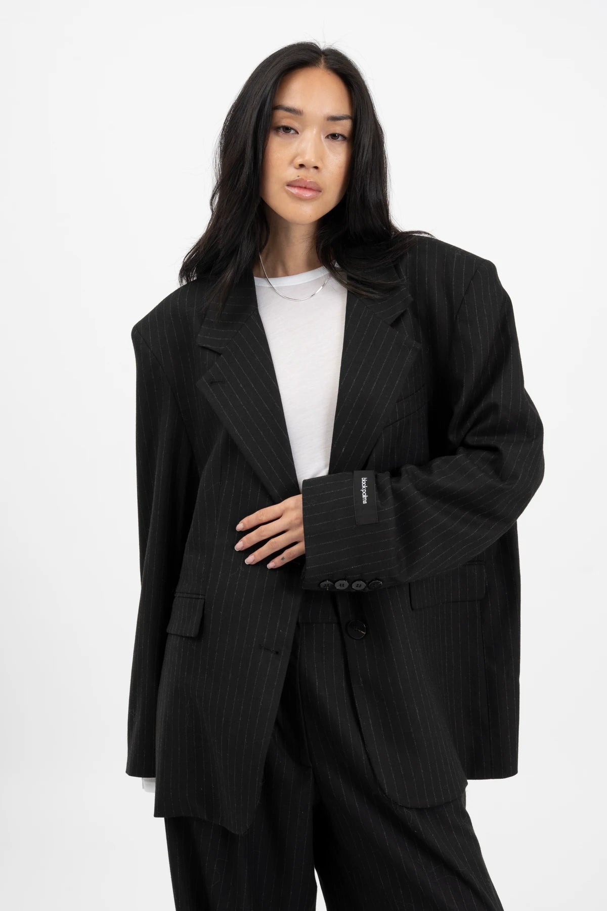 BENJA Blazer Pinstripe Black
