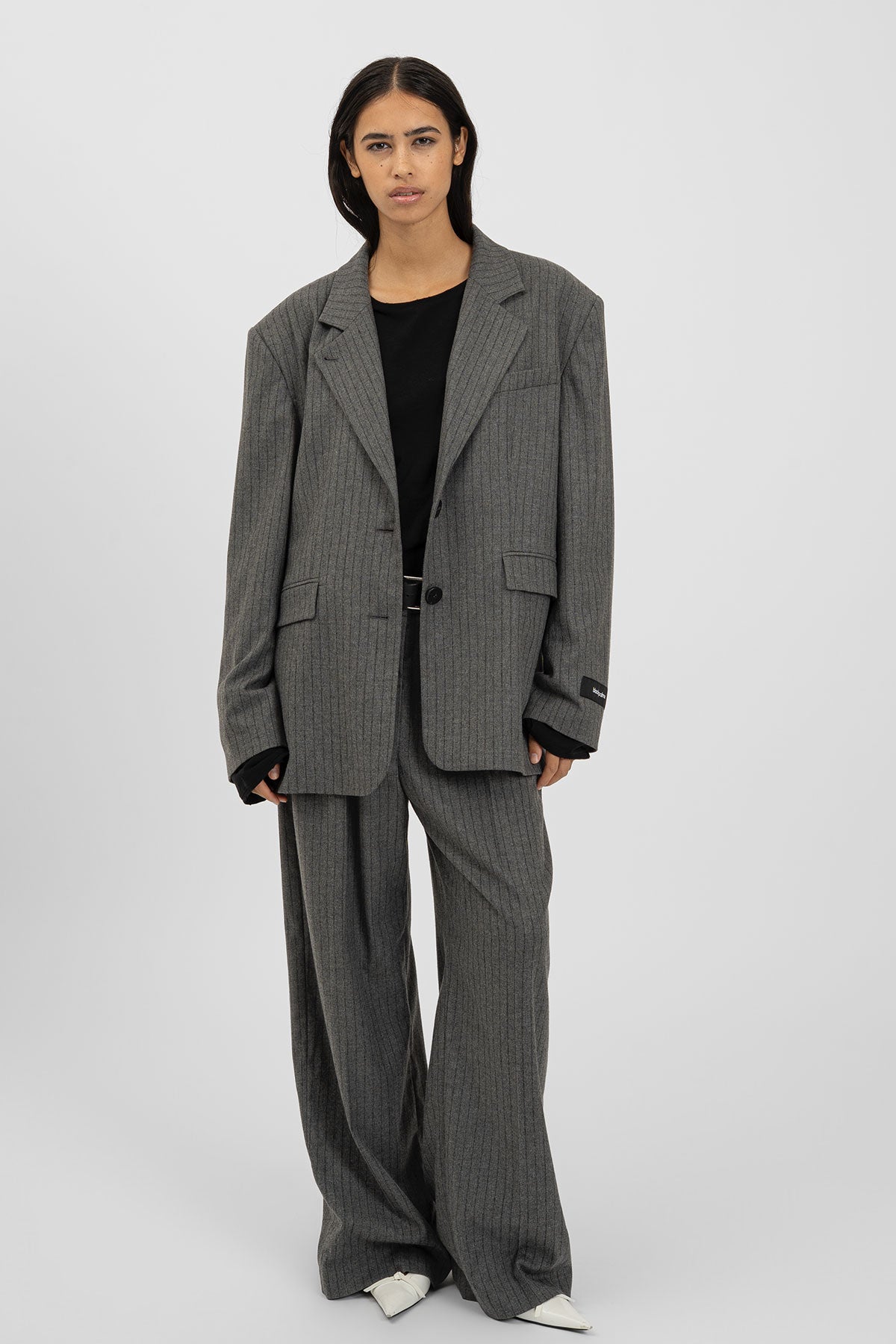 BENJA Blazer Pinstripe Grey