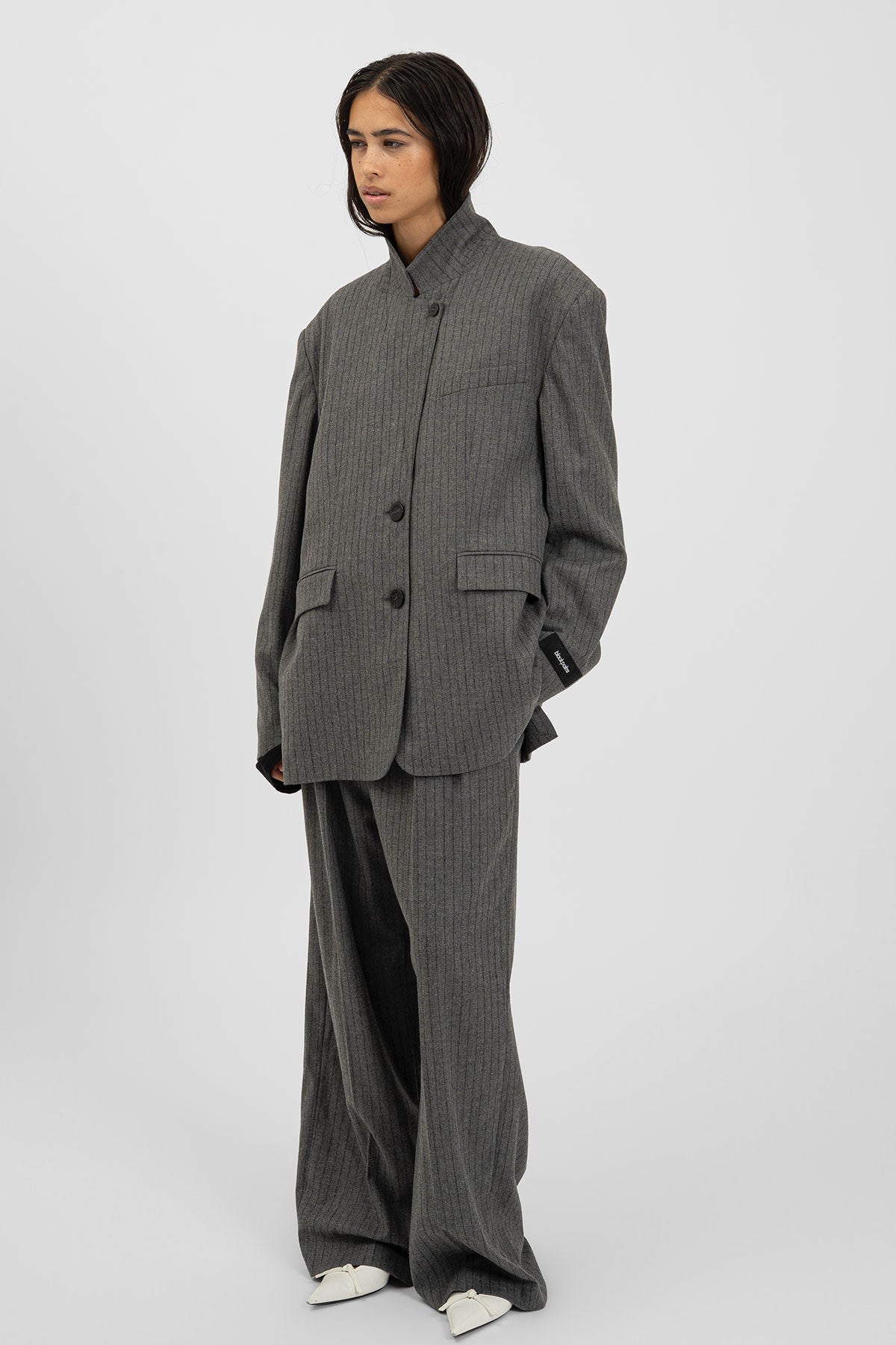 BENJA Blazer Pinstripe Grey