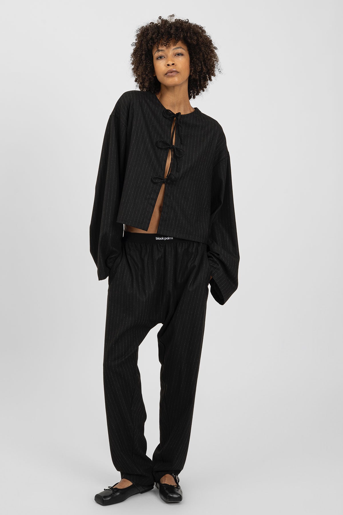 BENJA Shirt Pinstripe Black