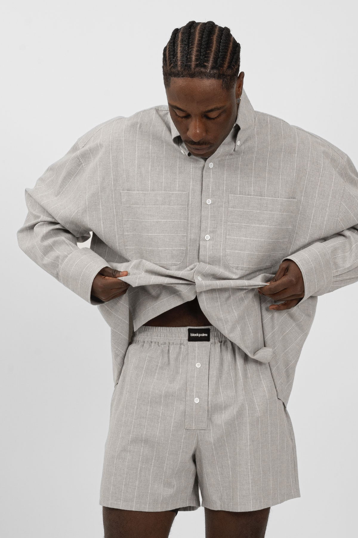 BRINO Shorts Light Grey Striped