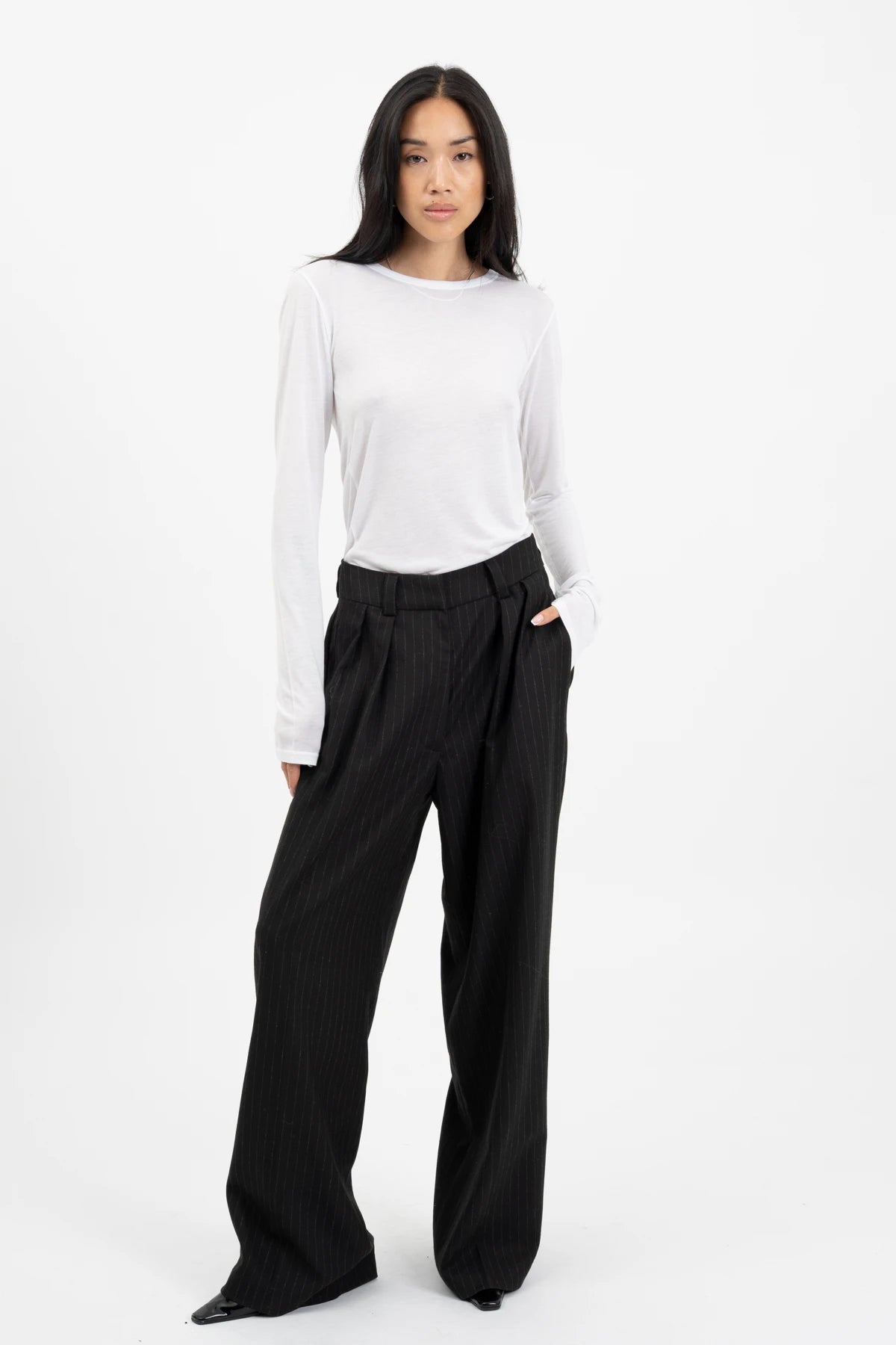BENJA Flares Pinstripe Black