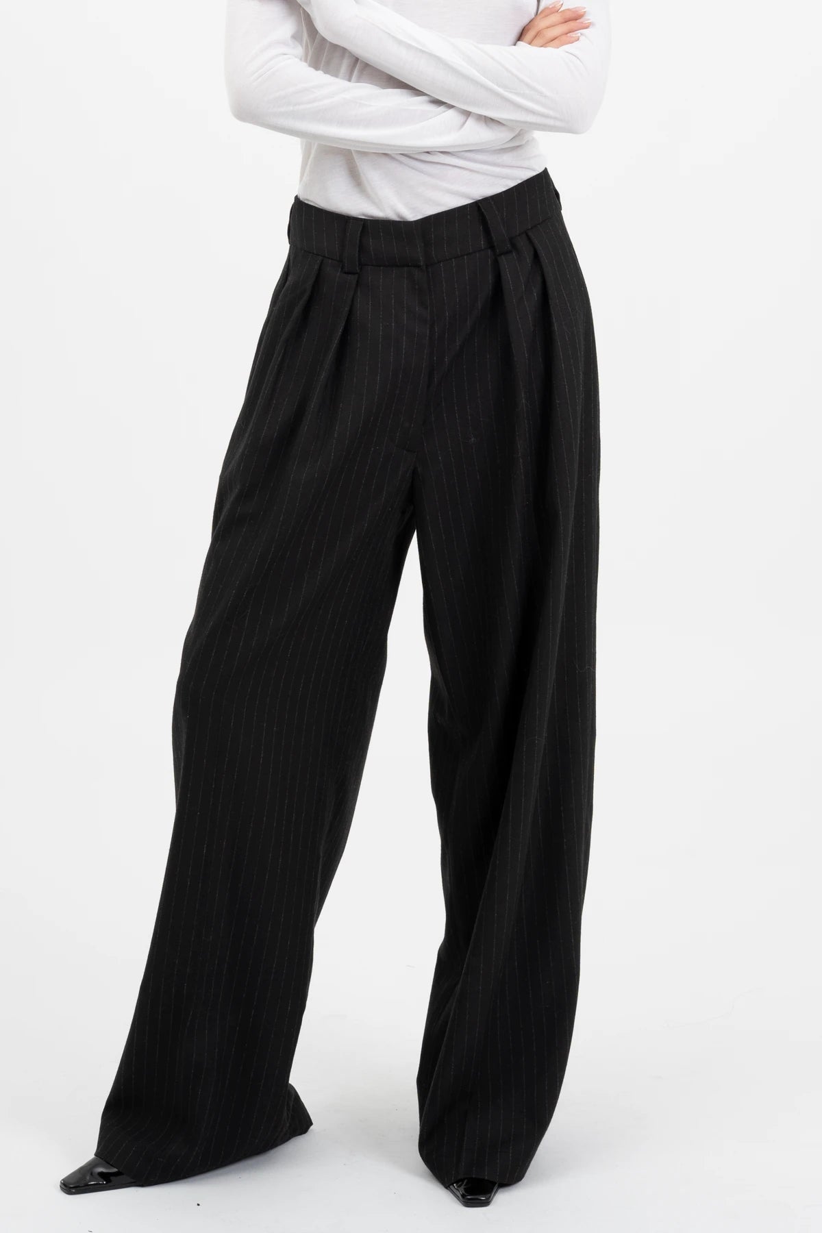 BENJA Flares Pinstripe Black