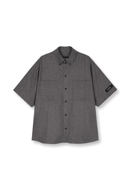 BENJA Short Shirt Pinstripe Grey