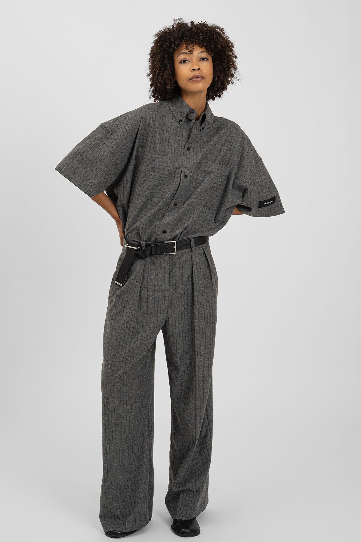 BENJA Flares Pinstripe Grey