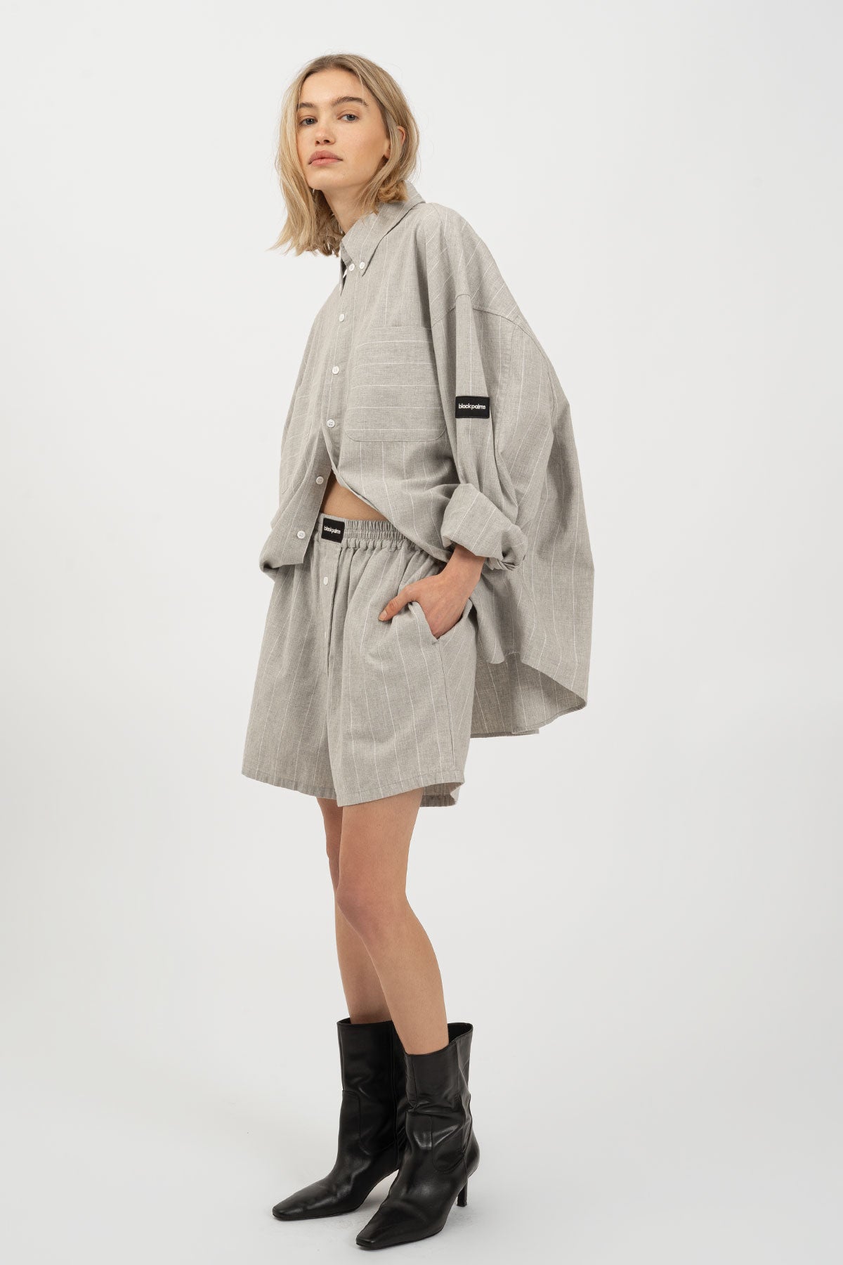 BRINO Shorts Light Grey Striped