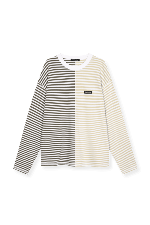 bp ICONIC 003 Long Tee Pistachio Striped
